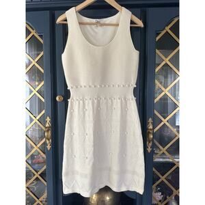 Milly of New York cream sweater dress size small sleeveless fitted
